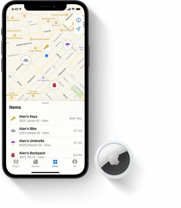 Apple's AirTags track the location of various items.