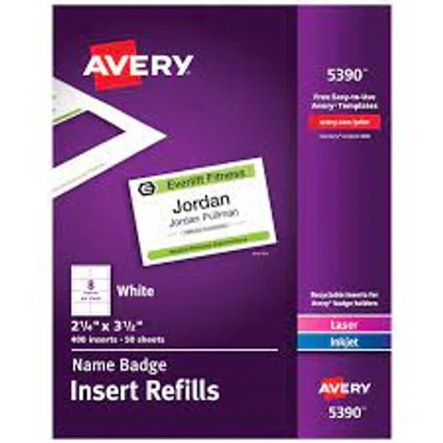 Avery 5390 Name Badge Insert Refills