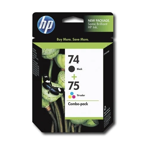 HP 74 Black & 75 Tri-colour Original Ink Cartridges