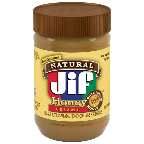 Jif Natural Creamy Peanut Butter Spread and Honey