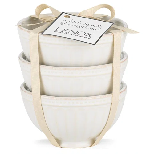 Lenox French Perle Groove 3-piece Mini Bowl Set