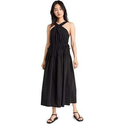 Madewell Poplin Halter Tiered Midi Dress