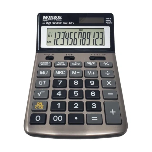 Monroe Handheld 12-Digit Calculator 