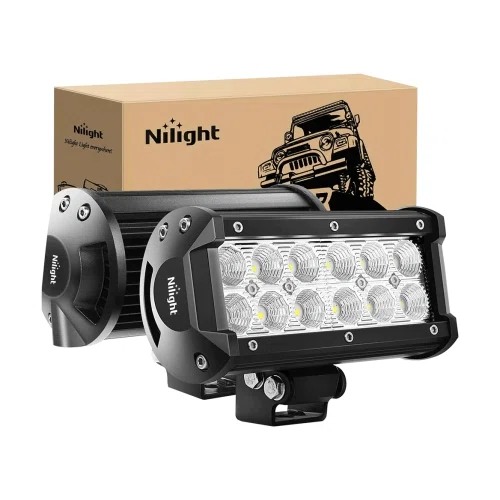 Nilight 2 PCS 36W 6.5 Inch Flood Led Off Road Light Bar 