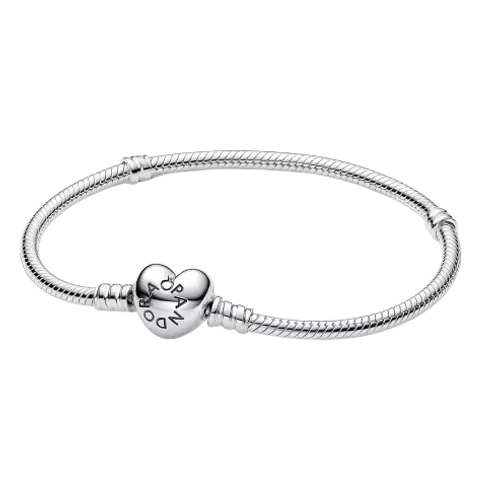 Pandora Moments Heart Clasp Snake Chain Bracelet