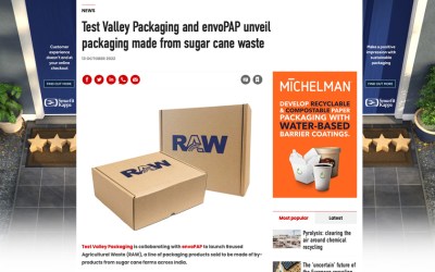 Test Valley mentioned in Packaging Europe, Sustainable Packaging News & More for our revolutionary agri-waste packaging.