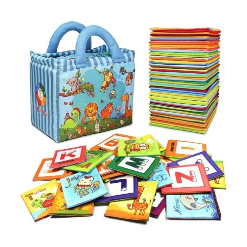 teytoy Baby Toy Zoo Series 26pcs Soft Alphabet Cards with Cloth Bag for Over 0 Years