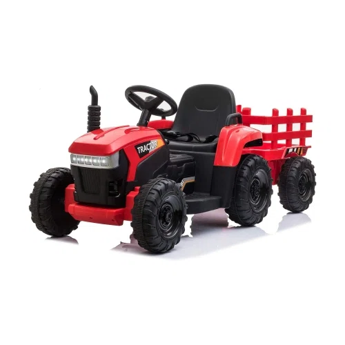 Tobbi 12V Kids Power Wheels Tractor Ride On Toy with Trailer